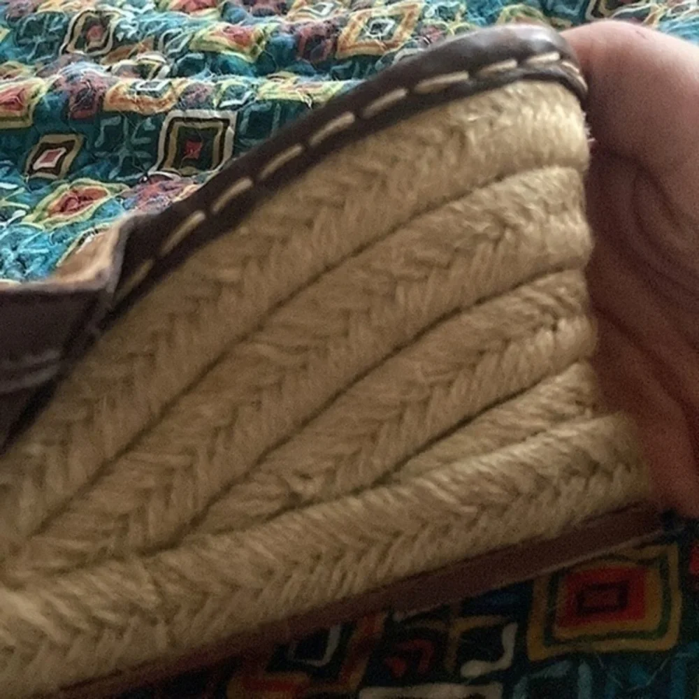 BORN Brown Espadrille Strappy Wedge Sandals​